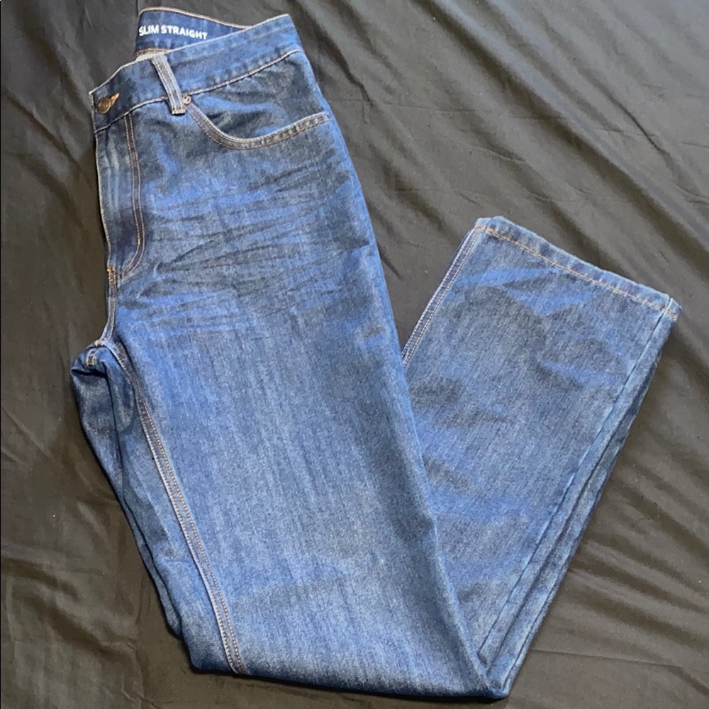 Men's Slim Straight Blue Jeans